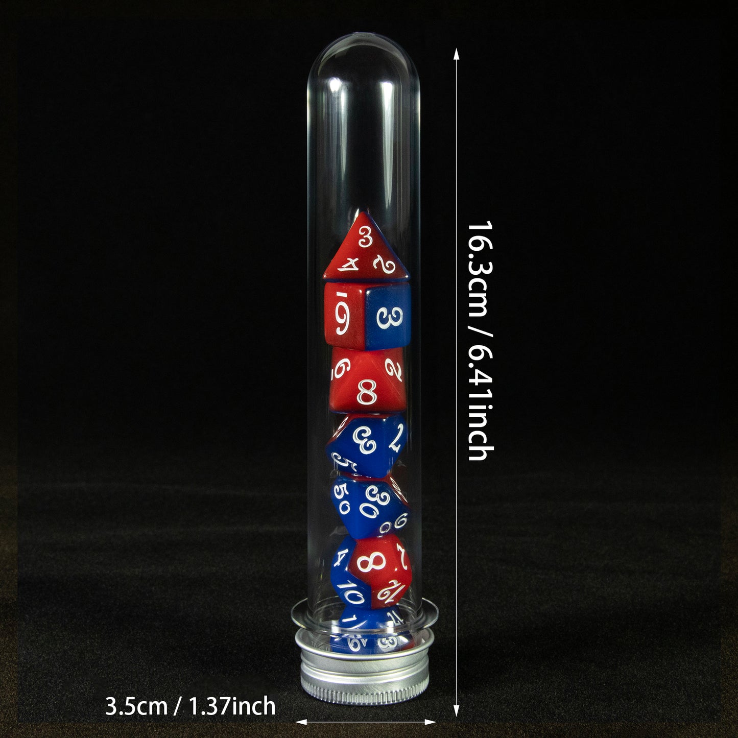 Splice Color Dice Set 7pcs Two-color DND Game Polyhedral Dice with Tube for D&D Role Playing Games and Tabletop Games