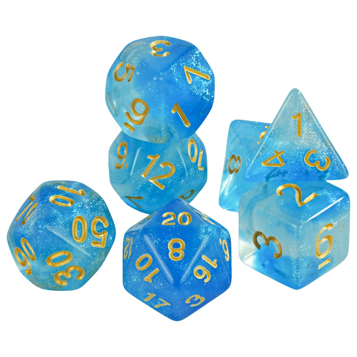 7pcs D&D Dice Set Mixed Color and Glitter Polyhedral Game Dice with Tube, Table Board Playing Game for Bar Club Party