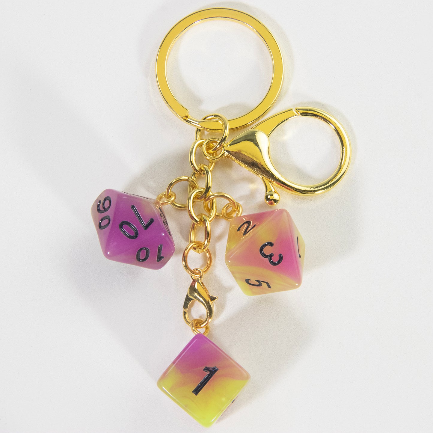 Luminous Dice Keychain Fashion Dice Charm, Pouch Handbag Car Pendant, Table Game Souvenirs for DND RPG Game Lover