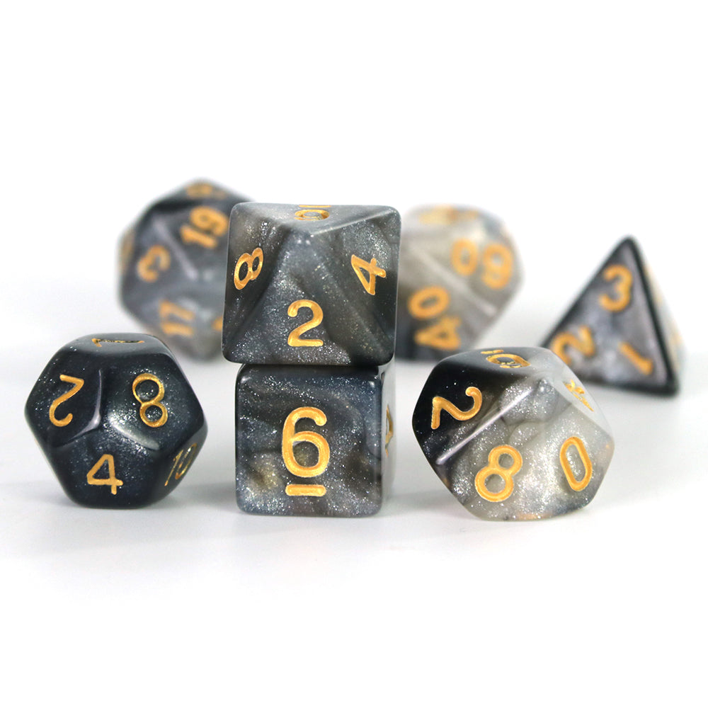 DND Dice Set 7pcs Mixing Color and Glitter Polyhedral Dice for DND TRPG Board Game Accessories Tabletop Game Dice D4 D6 D10 D00 D12 D20