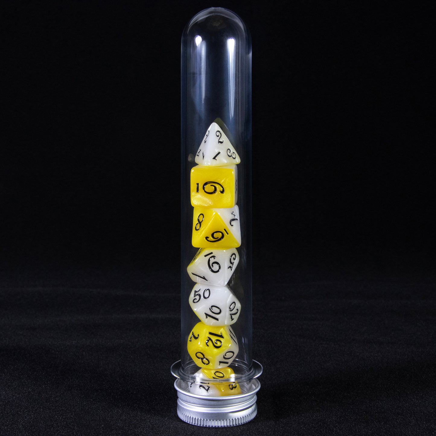 Splice Color Dice Set 7pcs Two-color DND Game Polyhedral Dice with Tube for D&D Role Playing Games and Tabletop Games