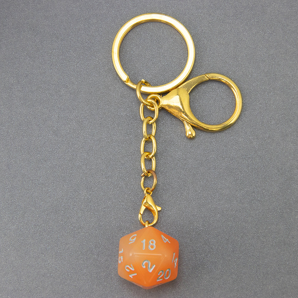 Luminous Dice Keychain Fashion Dice Charm, Pouch Handbag Car Pendant, Table Game Souvenirs for DND RPG Game Lover