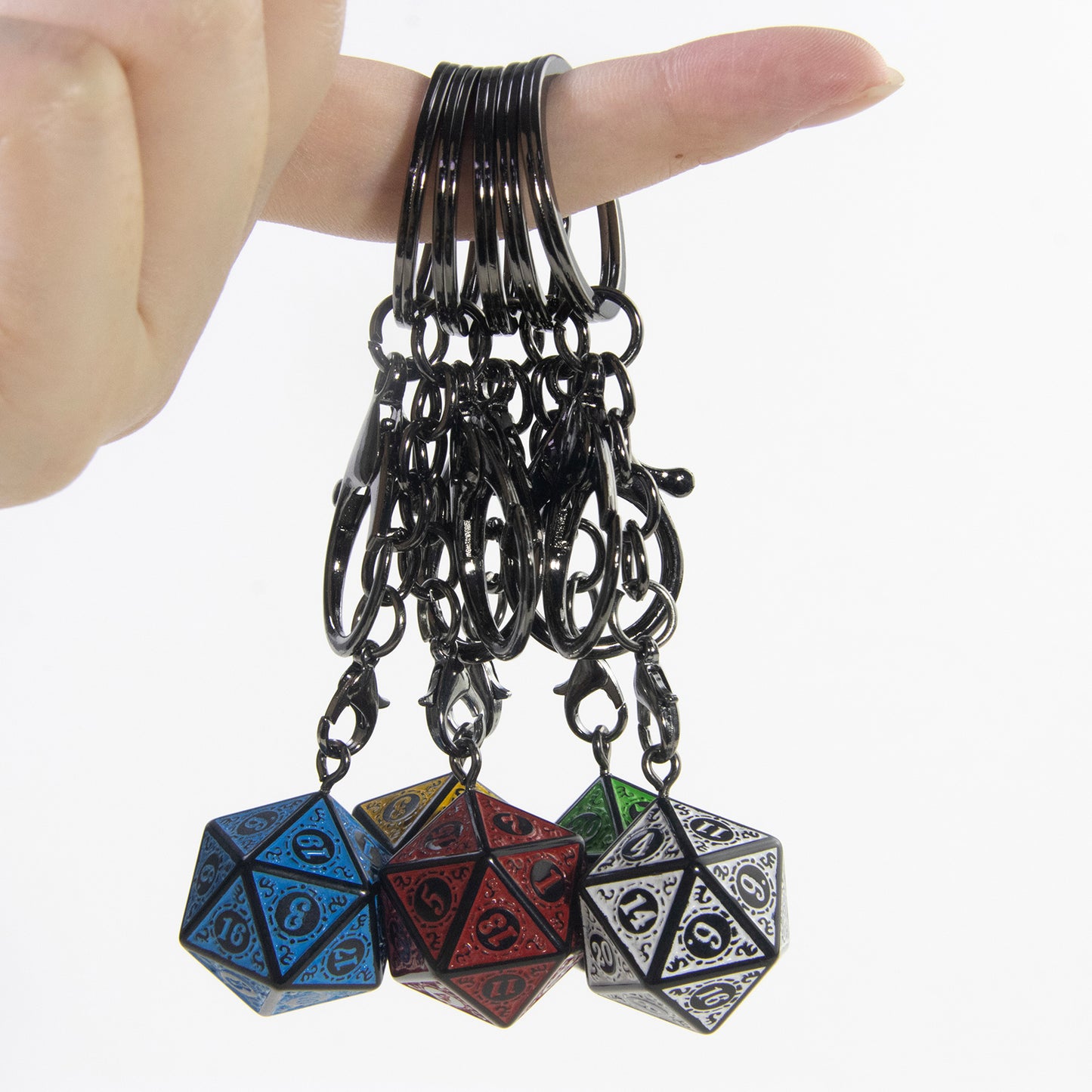 Lucky Dice Keychain, Colorful Acrylic Key Holder Bag Car Pendant, DND RPG Table Game Fans Souvenir Gift Jewelry
