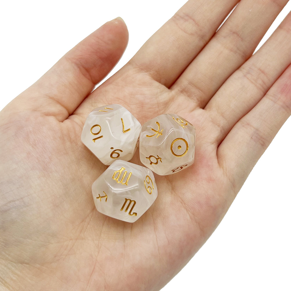 3pcs D12 Astrology Dice for Constellation Divination Leisure and Entertainment Supplies for Party Game Role Playing Game