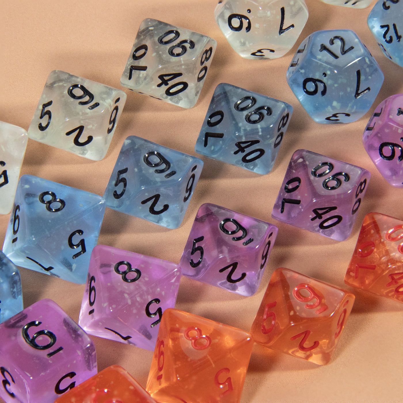 Transparent Dice Set - DND Dice Set for DND RPG Role Playing Game, 7-Piece Polyhedral Dice Set