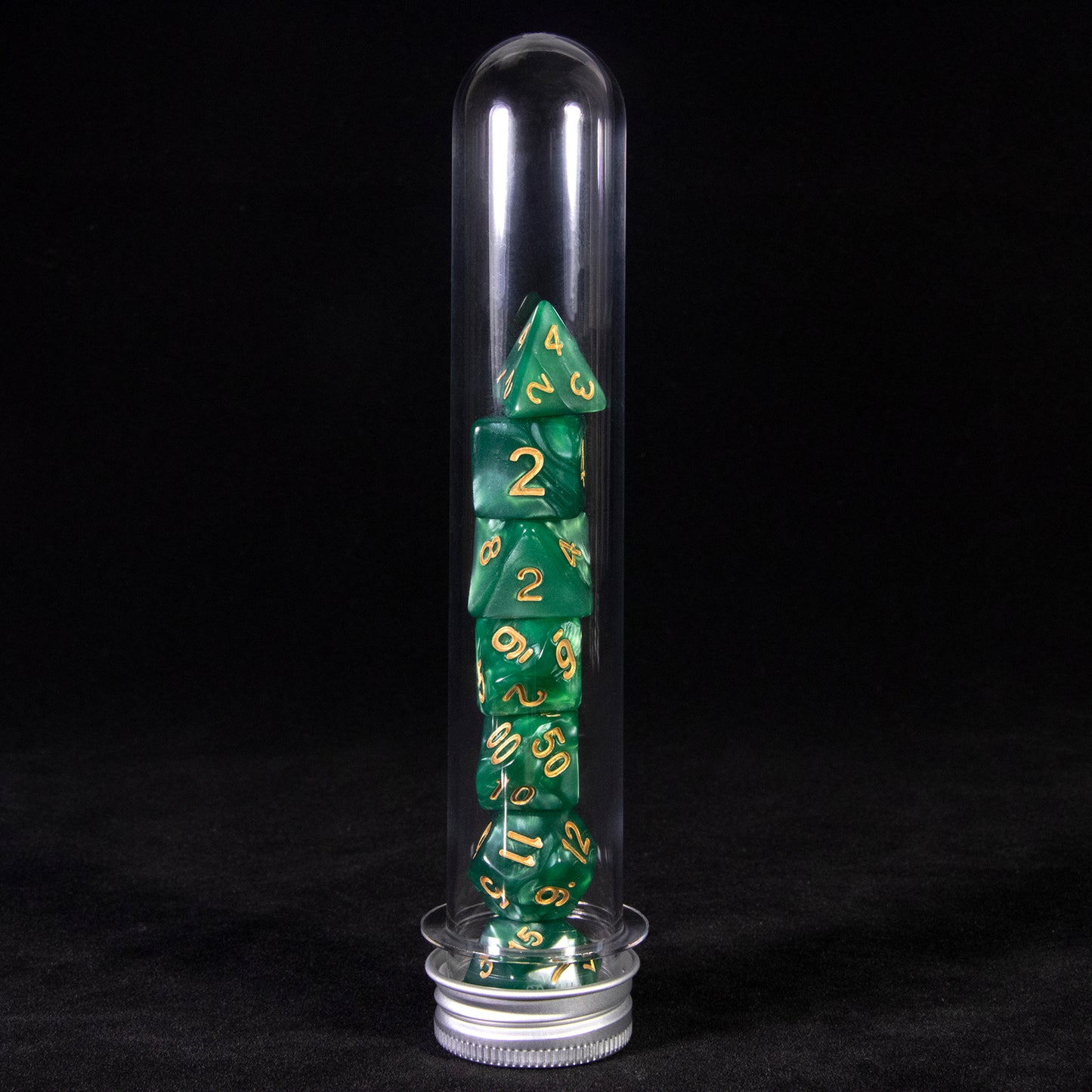 Marble Effect Polyhedral Dice Set 7 Pieces D4 D6 D8 D10 D% D12 D20 DND Game Dices with Tube, Playing Table Game for Bar Club Party
