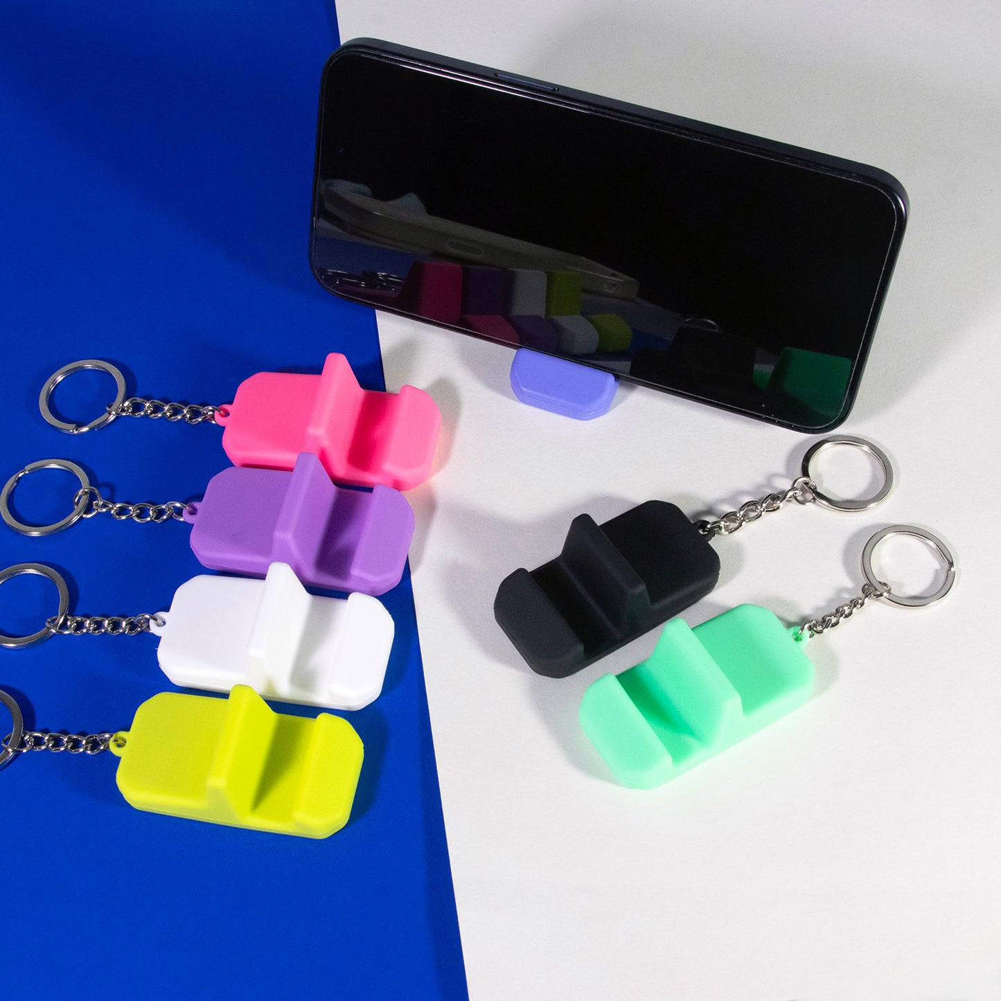 Portable Keychain Cell Phone Holder Creative Keyring Lightweight Mini Desk Cellphone Support