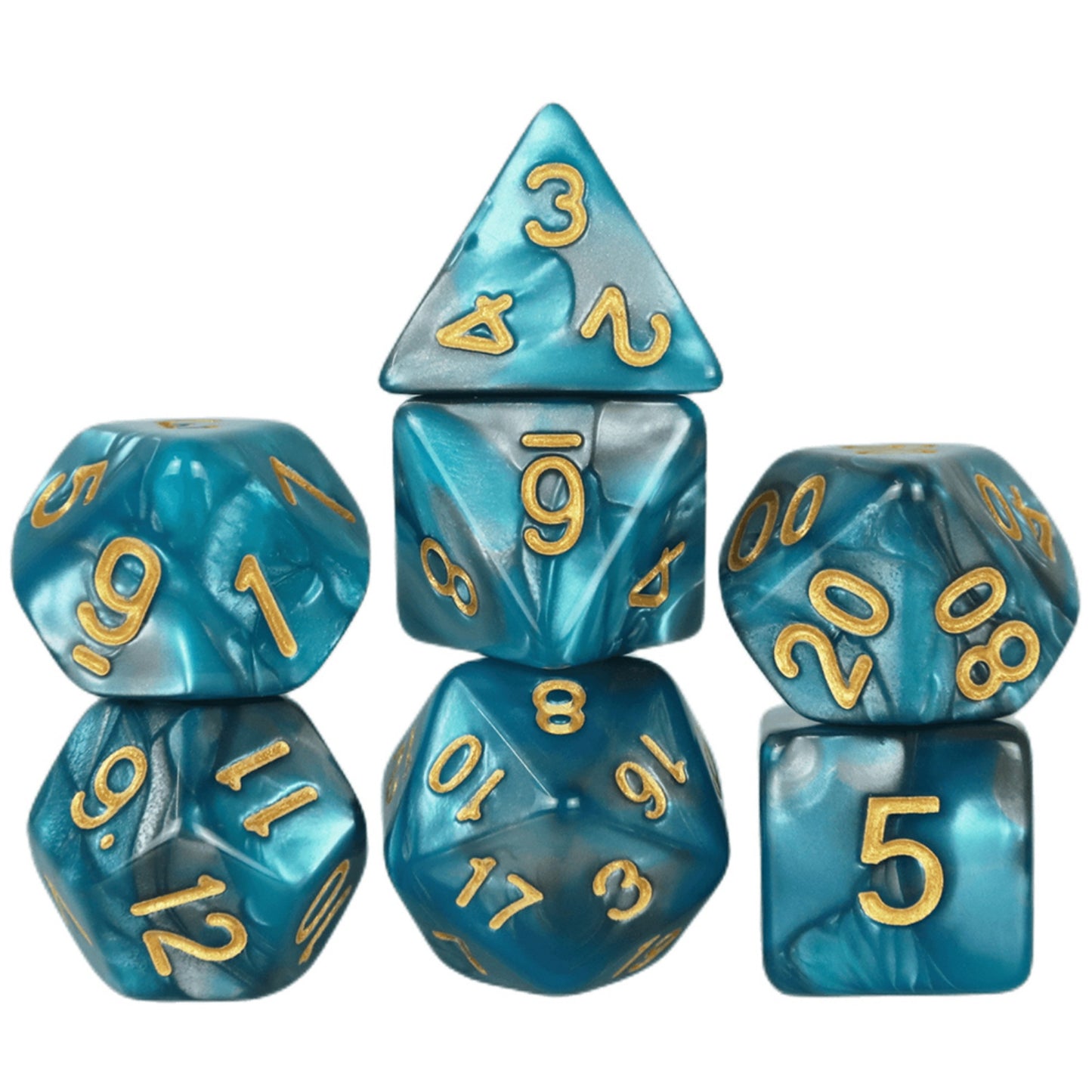 7pcs DND Polyhedral Dice Double-color Dice with for Board Game DND RPG Role Playing Game Accessories