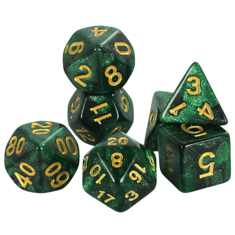 DND Dice Set 7pcs Mixing Color and Glitter Polyhedral Dice for DND TRPG Board Game Accessories Tabletop Game Dice D4 D6 D10 D00 D12 D20