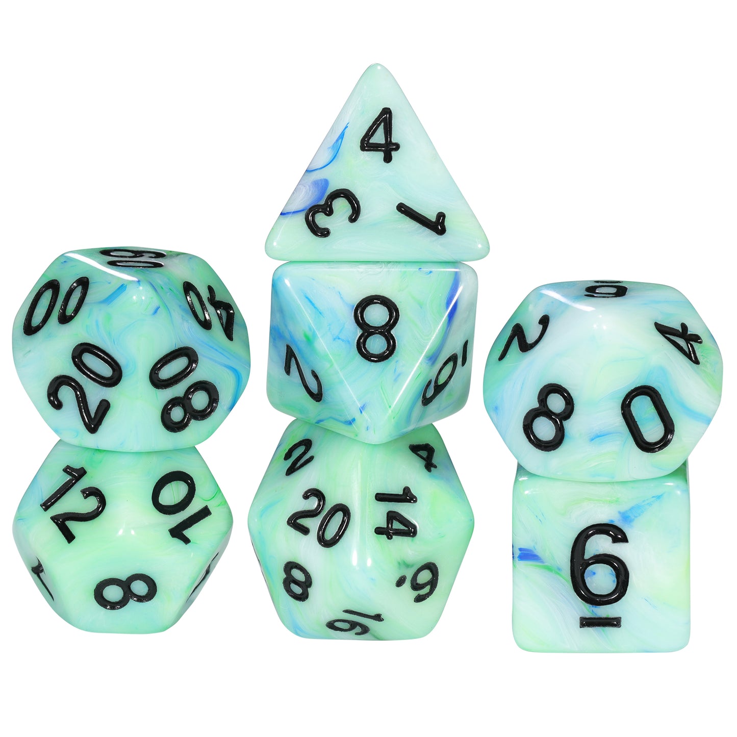 DND Dice Mixing Color Polyhedral Dice 7pcs Game Dice D4-D20 for Tabletop Game DND TRPG, as Gift and Collection