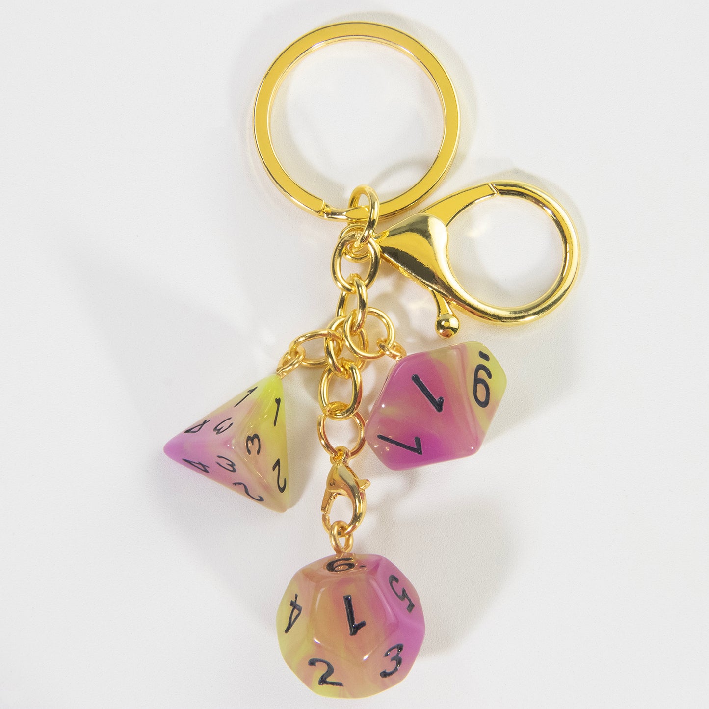Luminous Dice Keychain Fashion Dice Charm, Pouch Handbag Car Pendant, Table Game Souvenirs for DND RPG Game Lover