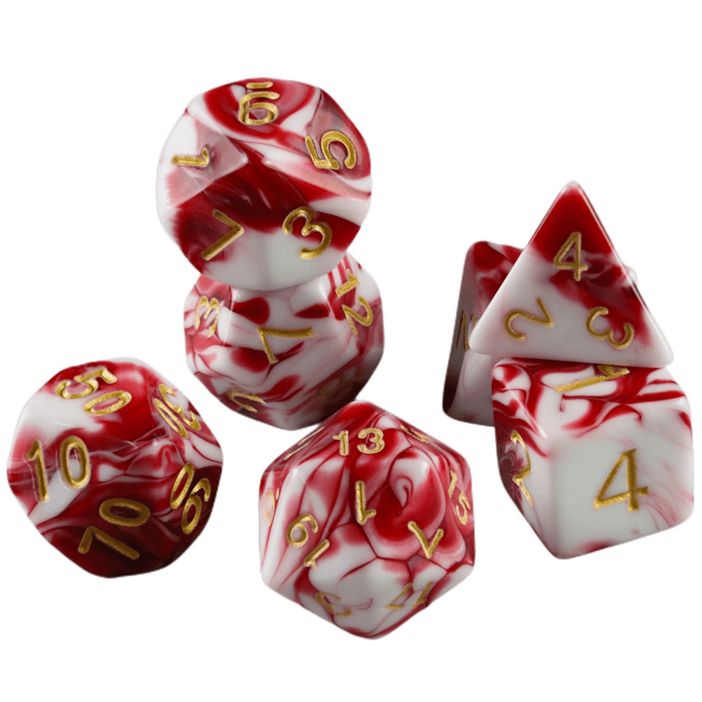 Double Color Polyhedral Dice Set 7pieces D&D Dice with Tube Table Board Playing Game for Bar Party Club