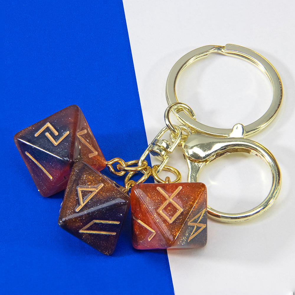 Dice Pendant Keychain Creative Gift Keyring Tarot D12 Dice Keychains for Wallet Handbag Lanyard