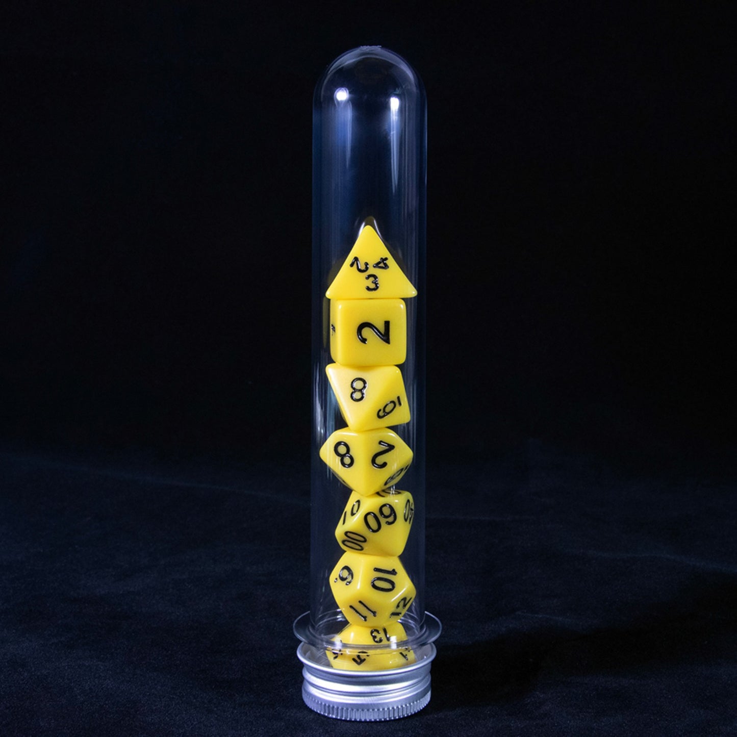 Colorful Dice 7pcs Polyhedral Digital Dice Set D4-D20 with Tube for DND RPG Game Board Game Accessories