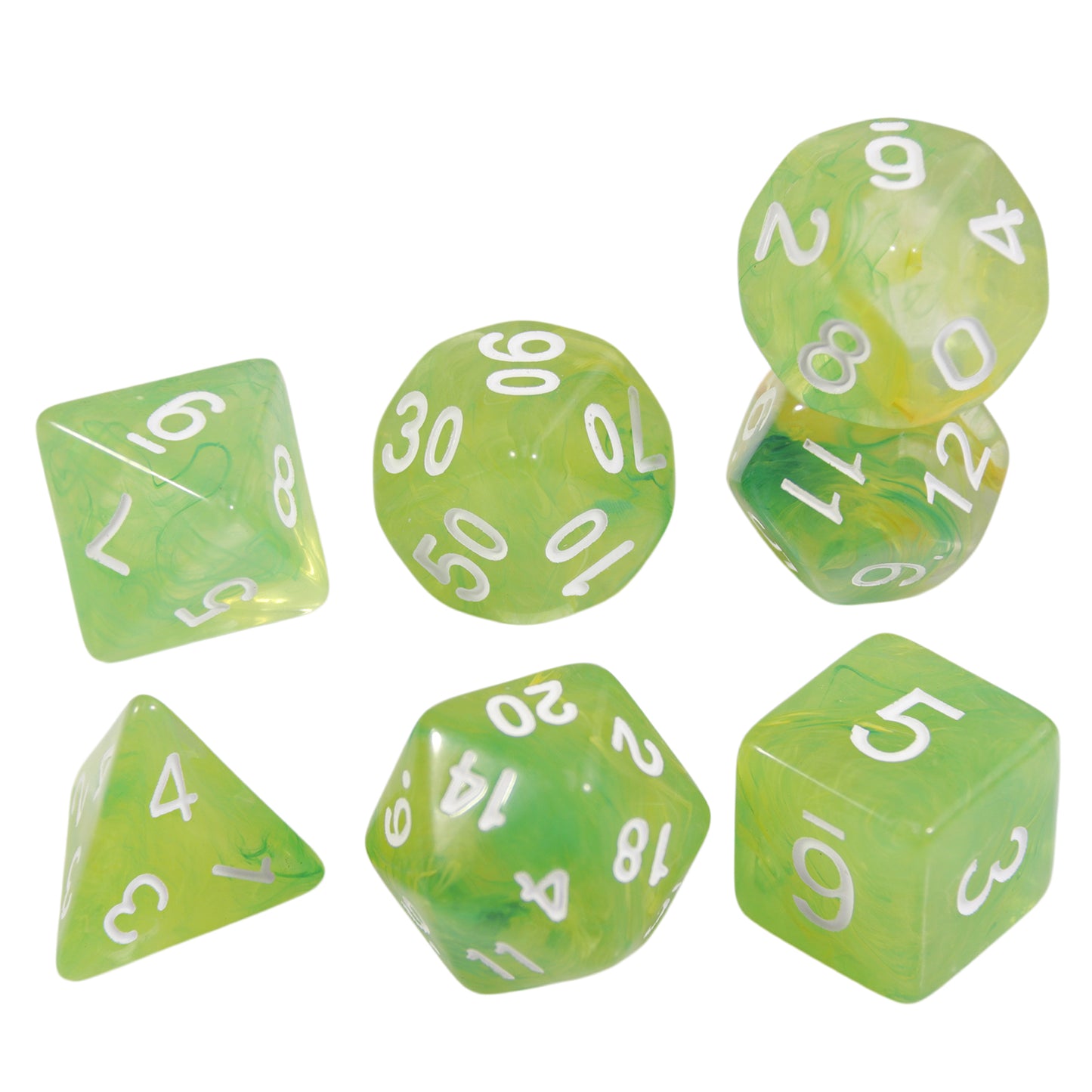 DND Dice Set with Mixed Color Fog Effect, 7pcs Polyhedral Dice for Board Games, DND TRPG Gaming Accessories, Perfect for Role-Playing Games