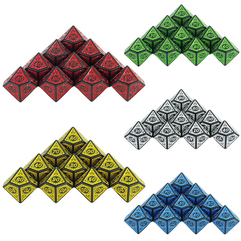 Polyhedral D10(00-90) Dice 10pcs 10 Sided Dice for Role Playing Game DND Boardgame Dice Set