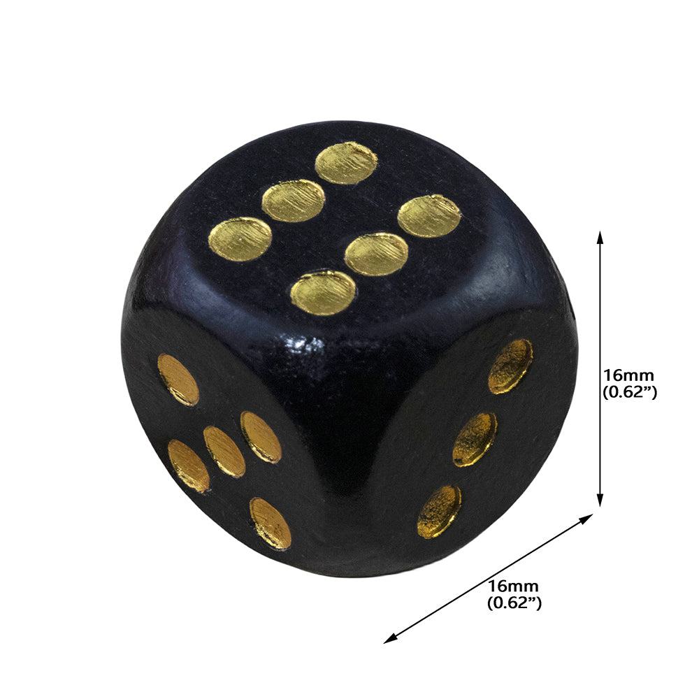 5pcs 16mm Wooden Dice 6 Sided Game Dice for Dice Game Math Teaching DIY Board Game
