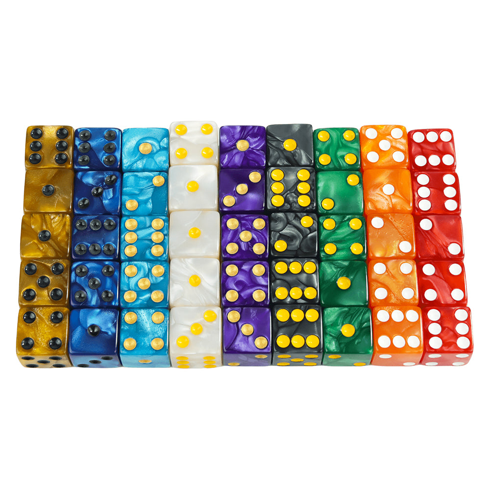 Marble Dice 10pcs 16mm Square Corners Dice 6 Sided Dice for Party Entertainment and Leisure Board Games DND Card Games