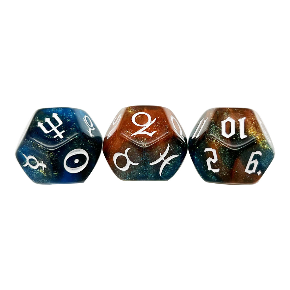 3pcs D12 Astrology Dice for Constellation Divination Leisure and Entertainment Supplies for Party Game Role Playing Game
