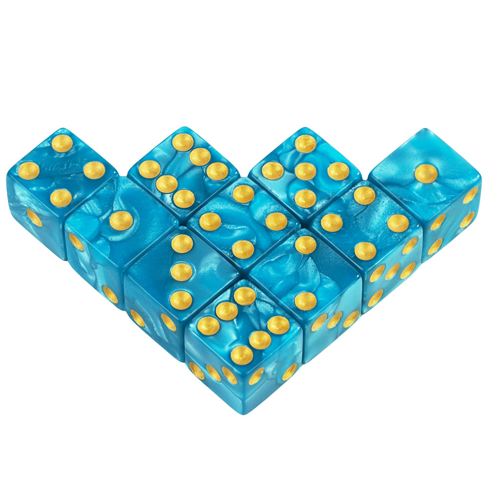 Marble Dice 10pcs 16mm Square Corners Dice 6 Sided Dice for Party Entertainment and Leisure Board Games DND Card Games