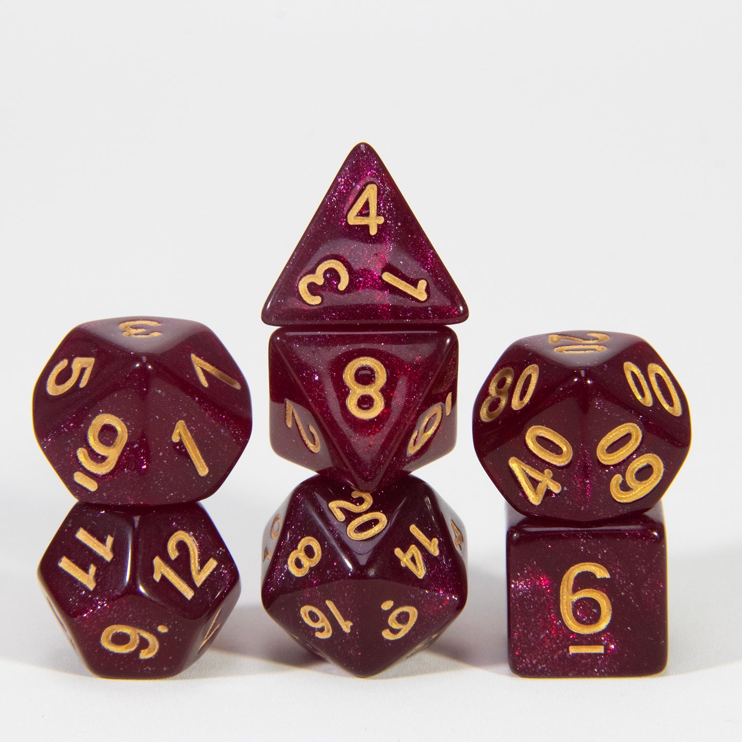 Glitter Dice Set 7pcs Game Polyhedral Dice D4, D6, D8, D10, D%, D12, D20 for D&D Game and Funny Entertainment Board Games