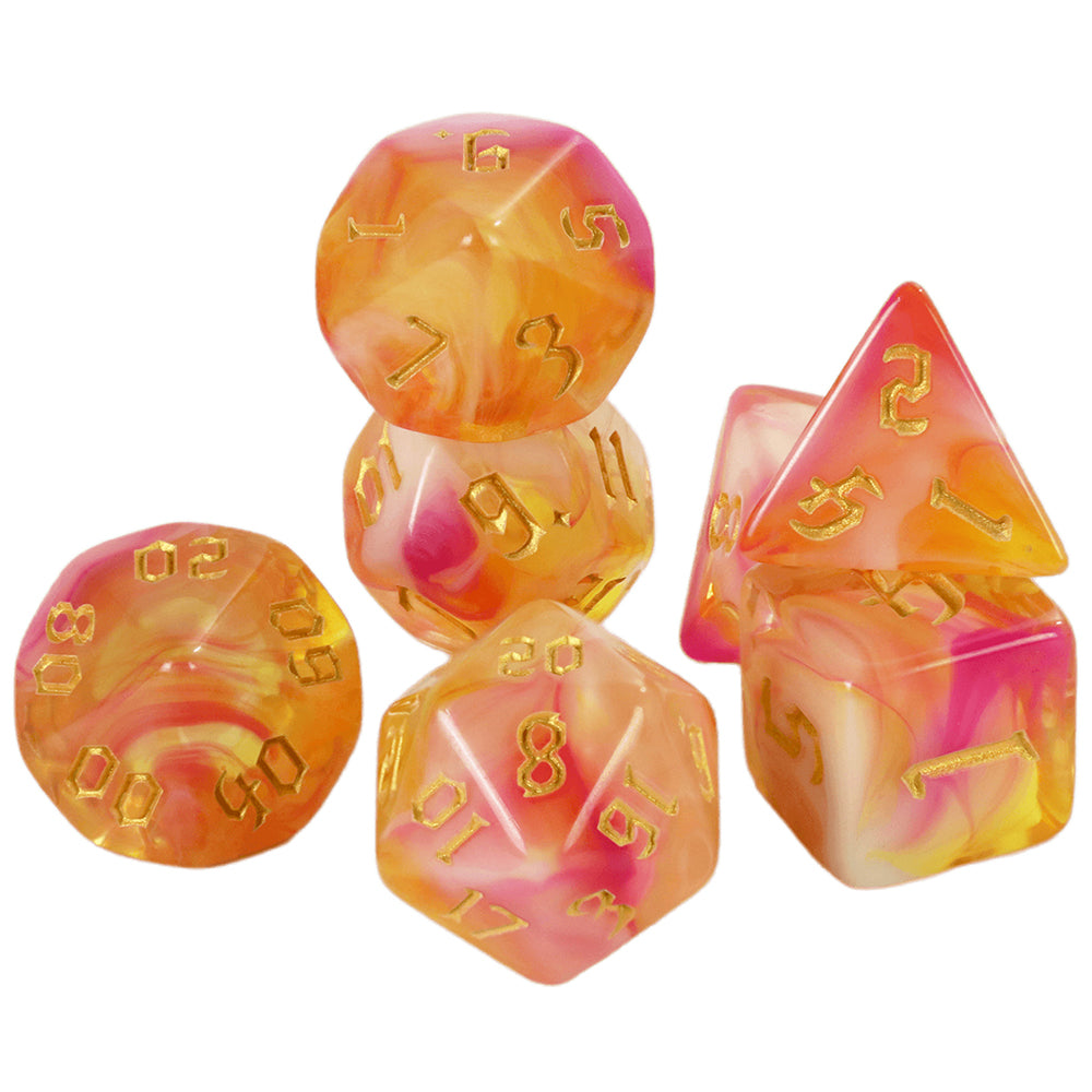 DND Dice Set 7Pcs Polyhedral Dice D4 D6 D8 D10 D12 D20 with Tube Mixed Color for D&D Tabletop Role-Playing Games Accessories