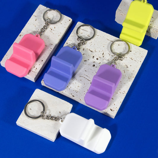 Portable Keychain Cell Phone Holder Creative Keyring Lightweight Mini Desk Cellphone Support