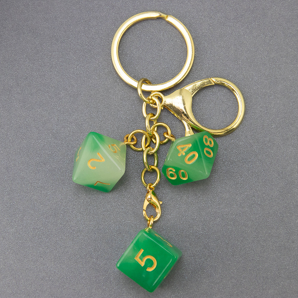 Luminous Dice Keychain Fashion Dice Charm, Pouch Handbag Car Pendant, Table Game Souvenirs for DND RPG Game Lover