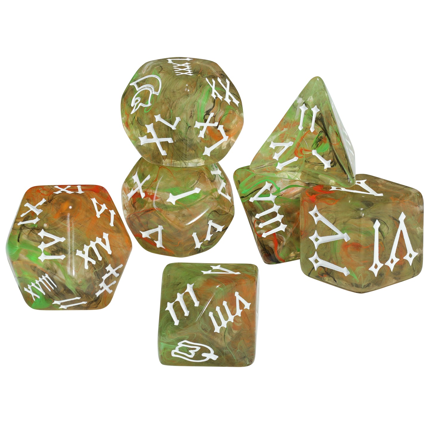 7pcs DND Dice Set Creative Design Roman Number Pattern Polyhedral Dice for Dungeons Game Role Playing Table Games