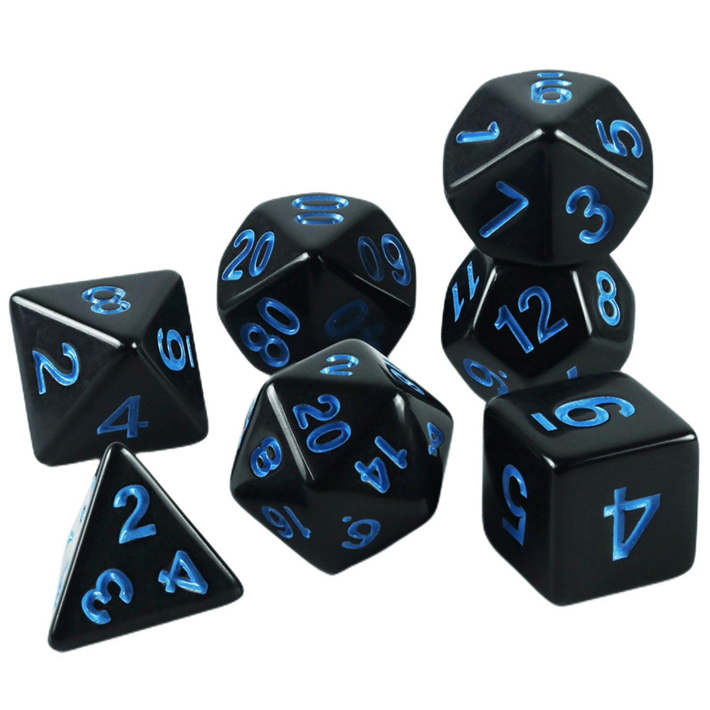 Colorful Dice 7pcs Polyhedral Digital Dice Set D4-D20 with Tube for DND RPG Game Board Game Accessories