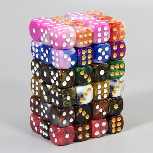 16mm Rounded Corner Game Dice 10pcs 6 Sided Mixing Colors Dice Set for Bar Pub Club Party Board Game