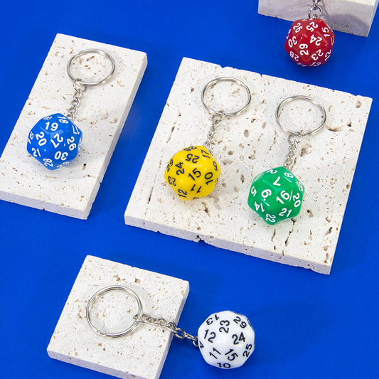 Dice Pendant Keychain Game Souvenirs D30 Dice Keyholder for Men Women Bag