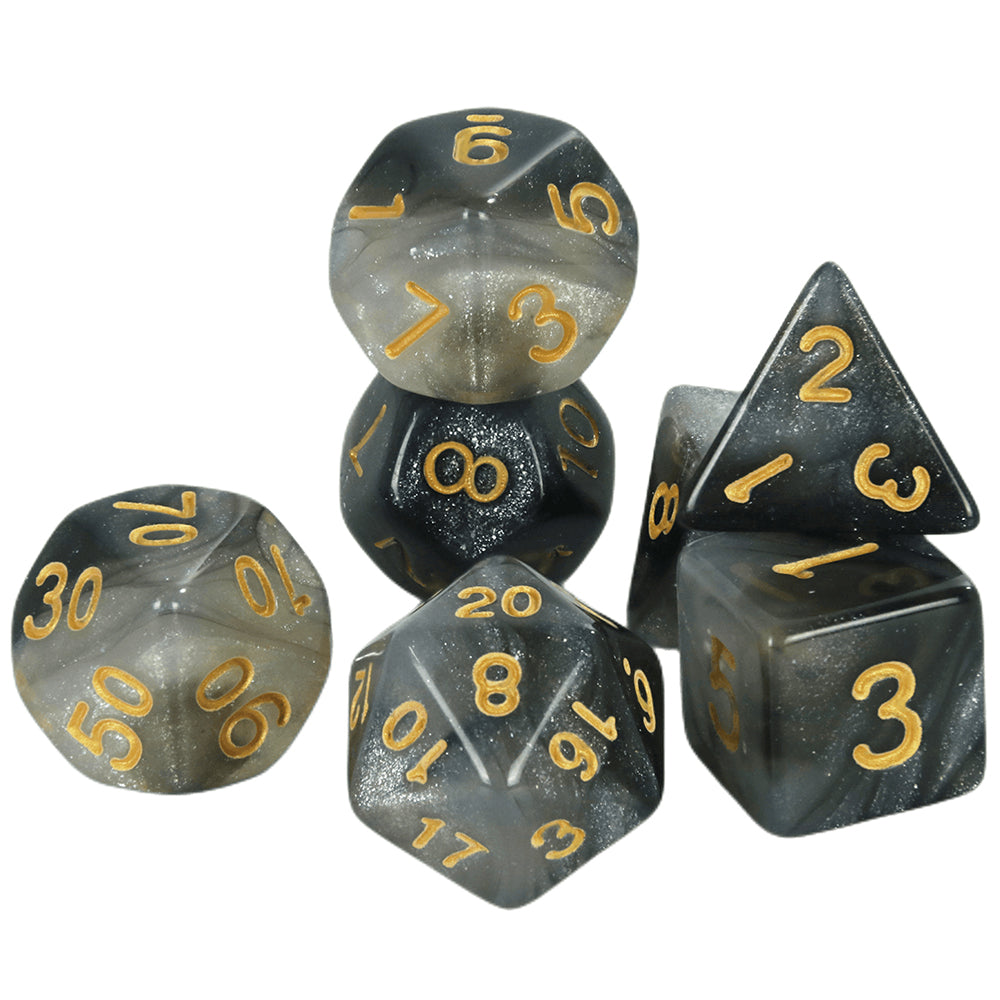 DND Dice Set 7pcs Mixing Color and Glitter Polyhedral Dice for DND TRPG Board Game Accessories Tabletop Game Dice D4 D6 D10 D00 D12 D20