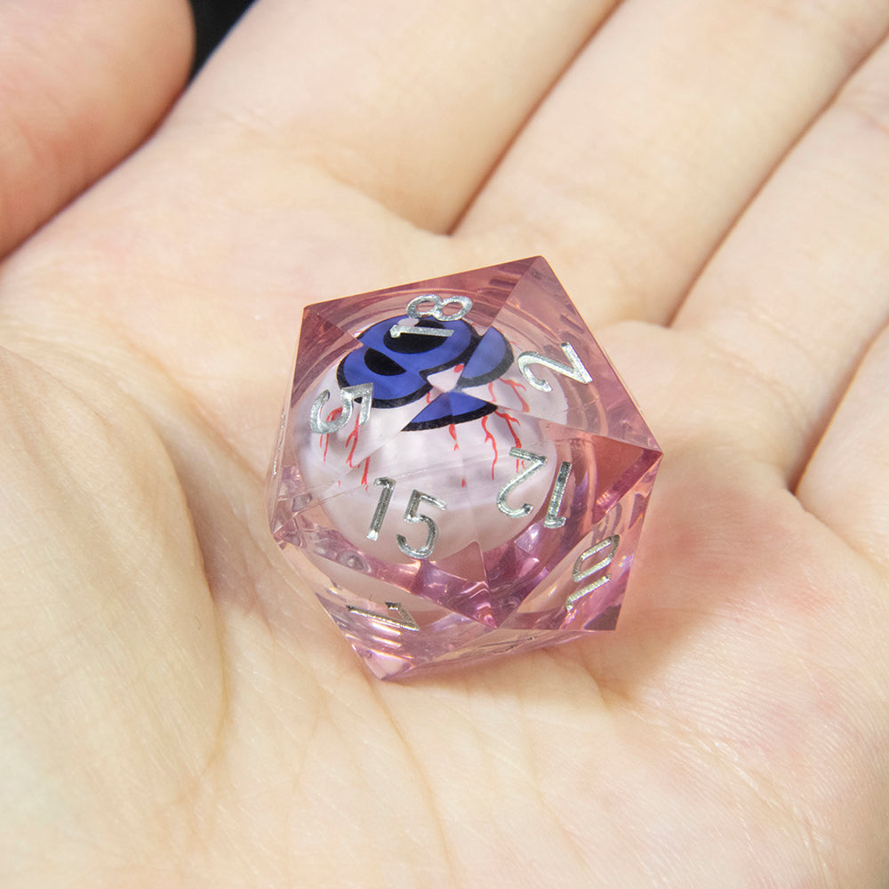 1pc Movable Eyeball Dice D20 Polyhedral for Funny Friend Party Board Game Entertainment Pink Blue
