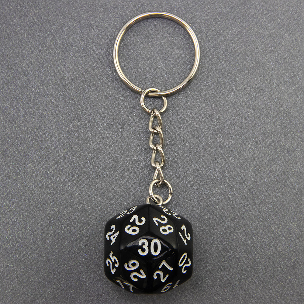 Dice Pendant Keychain Game Souvenirs D30 Dice Keyholder for Men Women Bag
