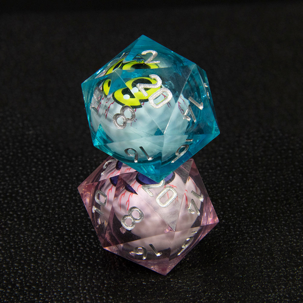 1pc Movable Eyeball Dice D20 Polyhedral for Funny Friend Party Board Game Entertainment Pink Blue