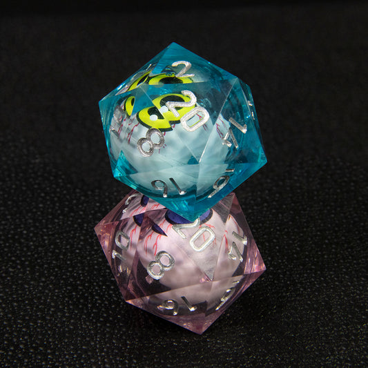 1pc Movable Eyeball Dice D20 Polyhedral for Funny Friend Party Board Game Entertainment Pink Blue