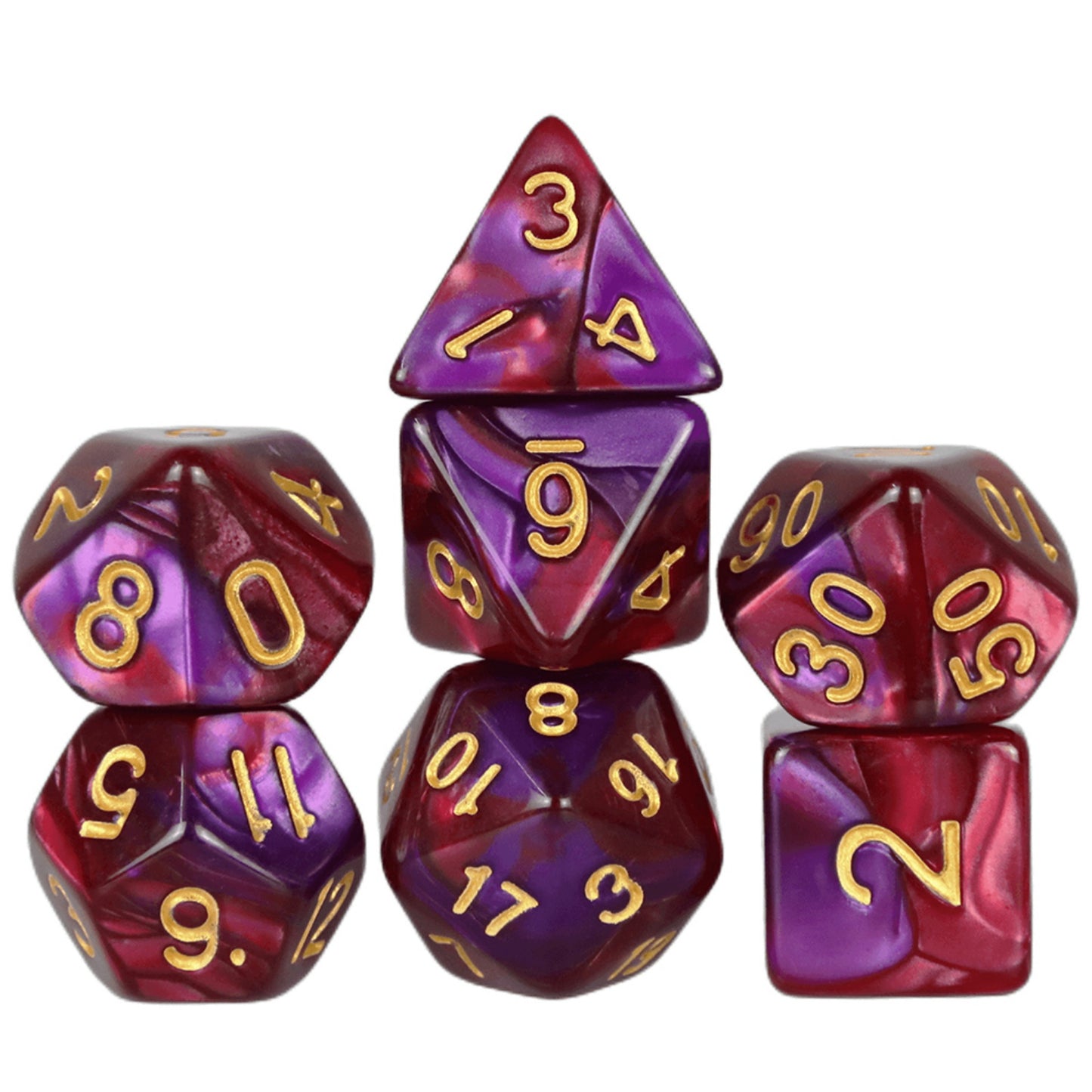 7pcs DND Polyhedral Dice Double-color Dice with for Board Game DND RPG Role Playing Game Accessories