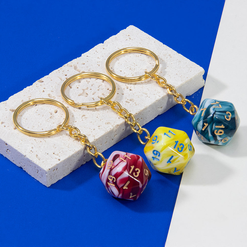 Acrylic Dice Keychains, Dice Key Rings Keyfob for Bag Purse Wallet Cellphone or Car Pendant
