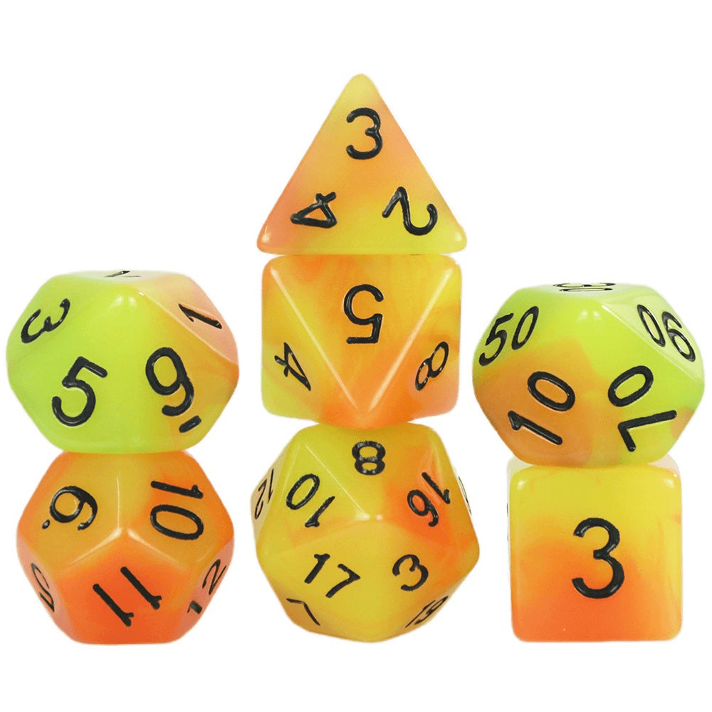 7-Piece Glow-in-the-Dark Polyhedral Dice Set for Board Game DND TRPG