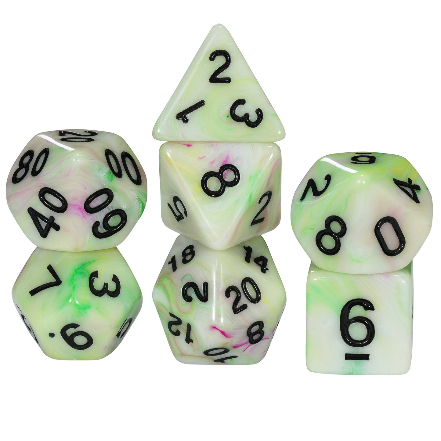 DND Dice Mixing Color Polyhedral Dice 7pcs Game Dice D4-D20 for Tabletop Game DND TRPG, as Gift and Collection