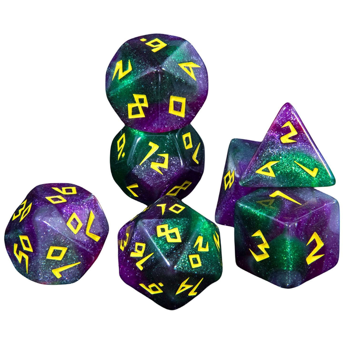 DND Polyhedral Dice Set 7pcs/Set Mixed Color Dice with Tube for DND RPG Game Board Game Prop, As Souvenir Gift