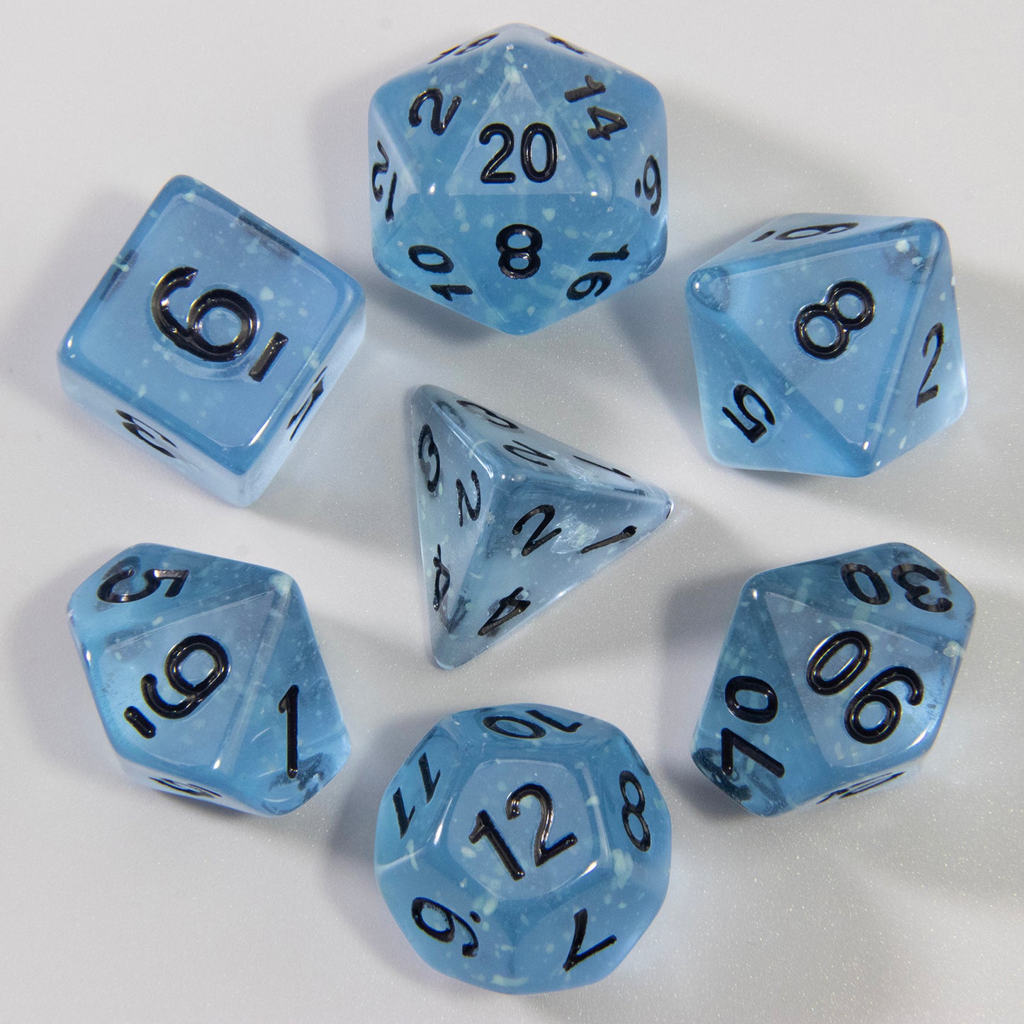 Transparent Dice Set - DND Dice Set for DND RPG Role Playing Game, 7-Piece Polyhedral Dice Set