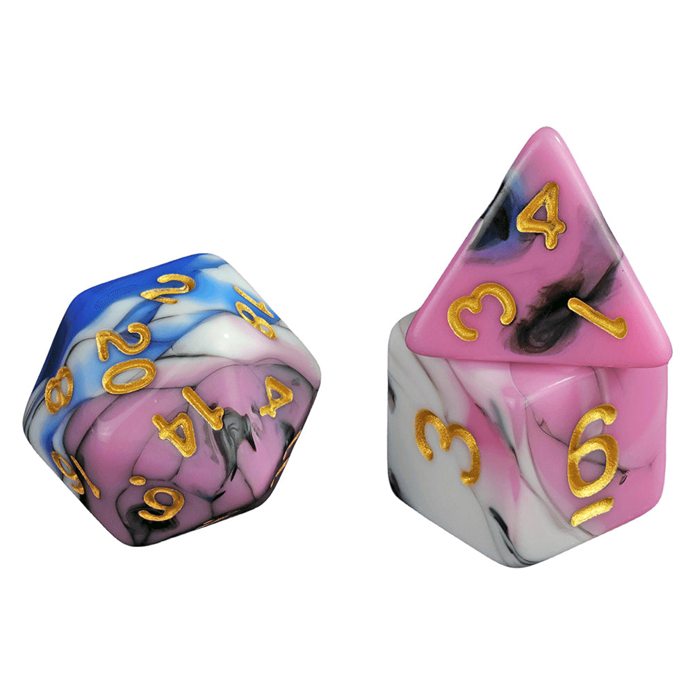 DND Dice Set 7pcs/set Mixing Colors Dice D4 D6 D8 D10 D% D12 D20 for DND RPG and Other Table Games
