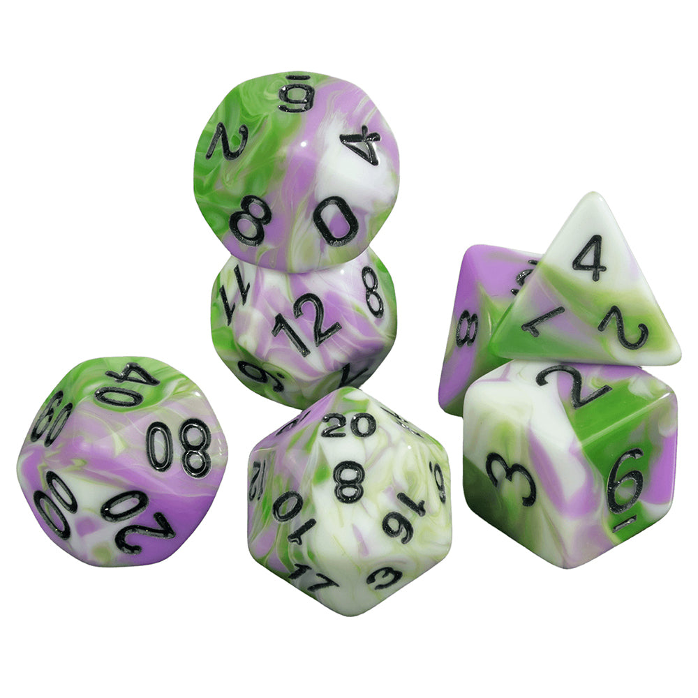 DND Dice Set 7pcs/set Mixing Colors Dice D4 D6 D8 D10 D% D12 D20 for DND RPG and Other Table Games