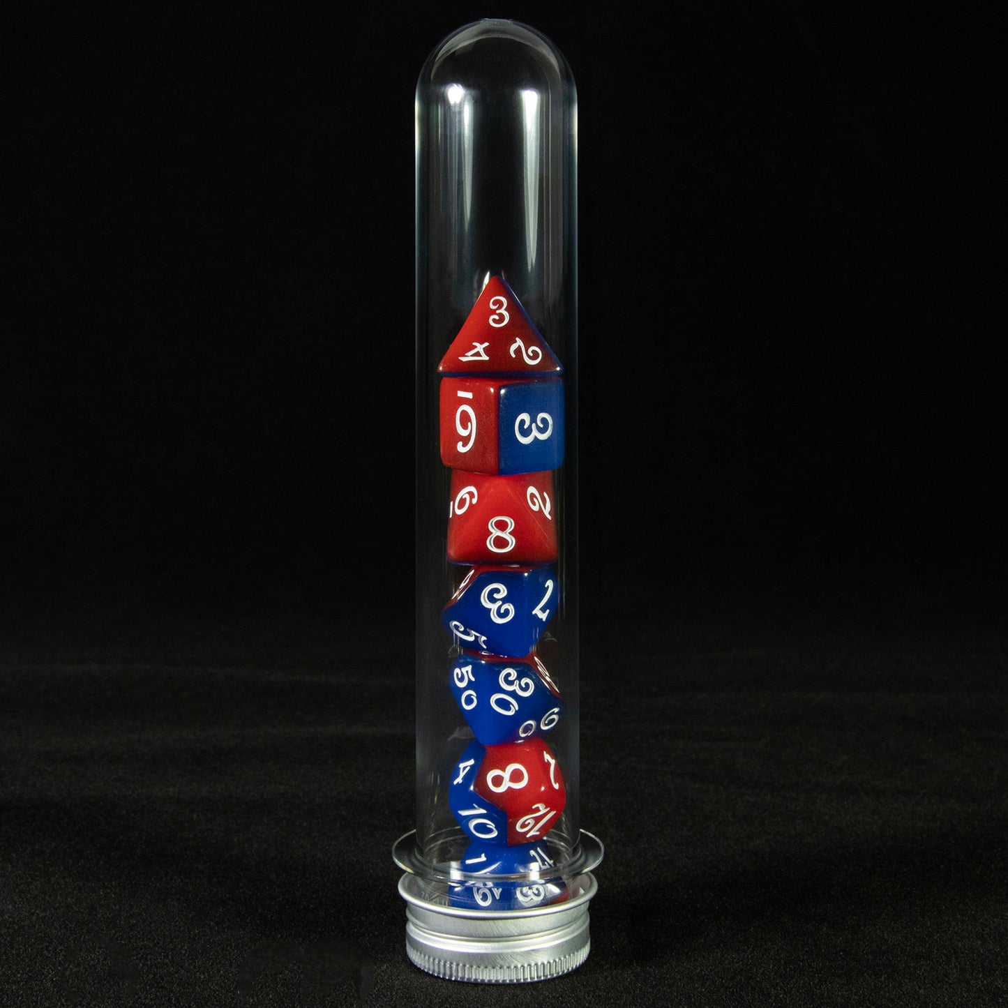Splice Color Dice Set 7pcs Two-color DND Game Polyhedral Dice with Tube for D&D Role Playing Games and Tabletop Games