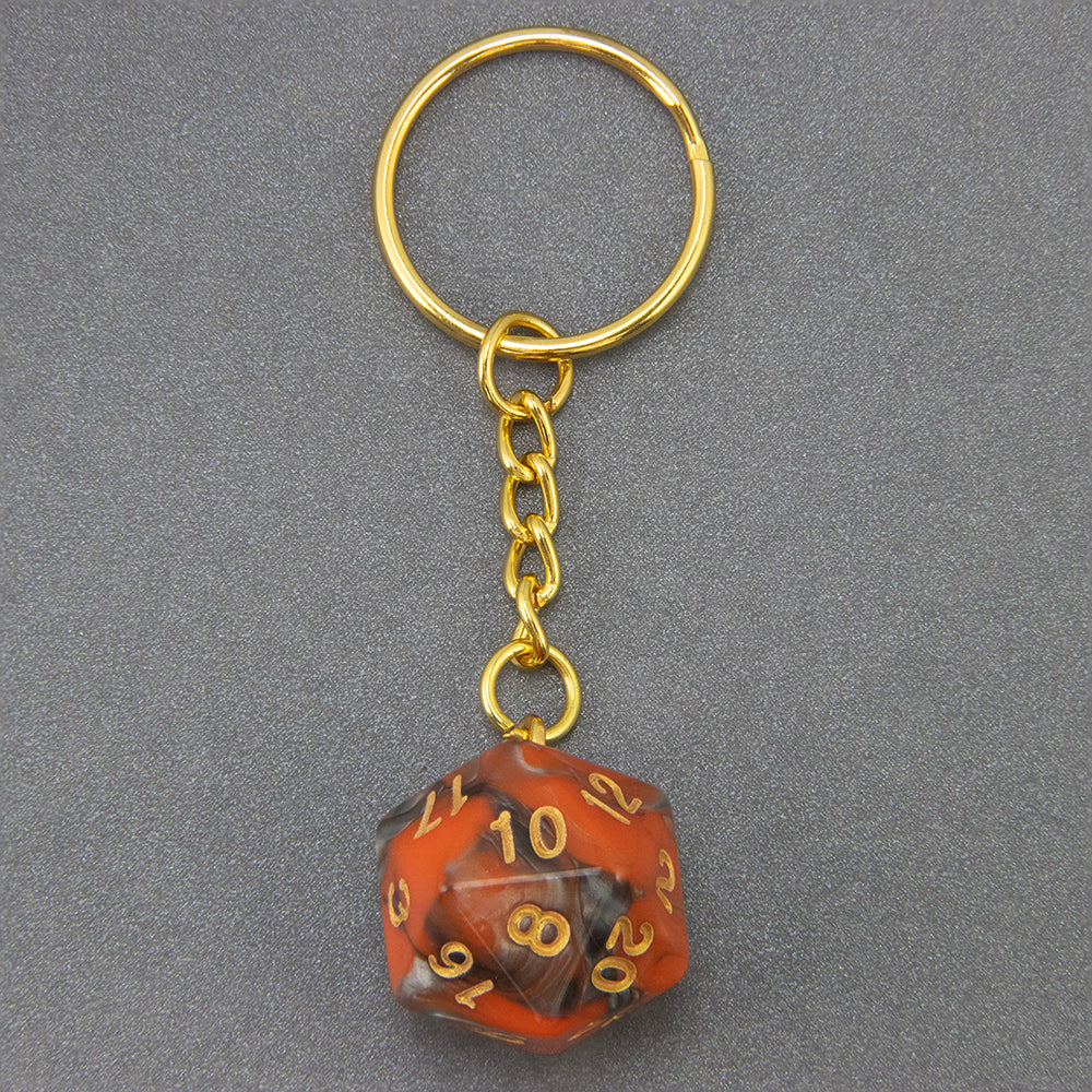 Colored Dice Keychain Lucky Keyring Table Game Souvenirs Perfect for DND Game Lover Gift, Bag, Car Pendant