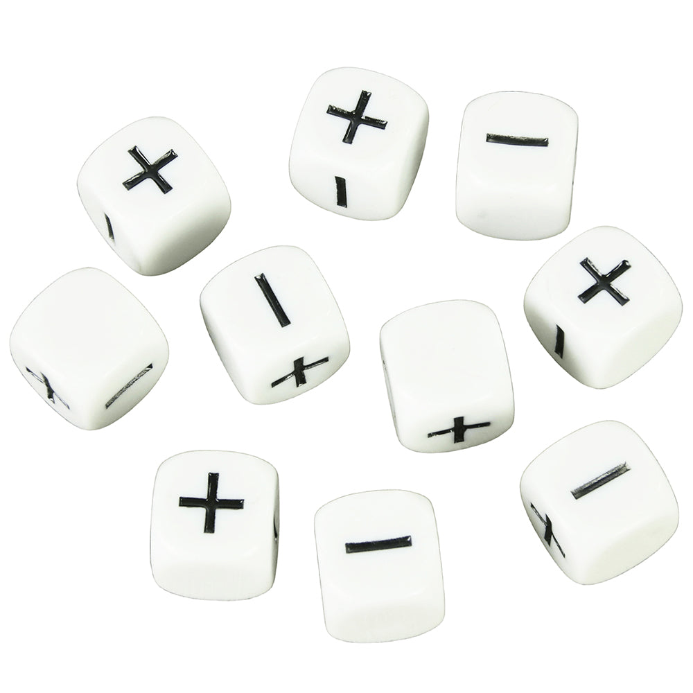 10pcs Fortune Dice +/- Symbol Dice for Adventure Tabletop Game
