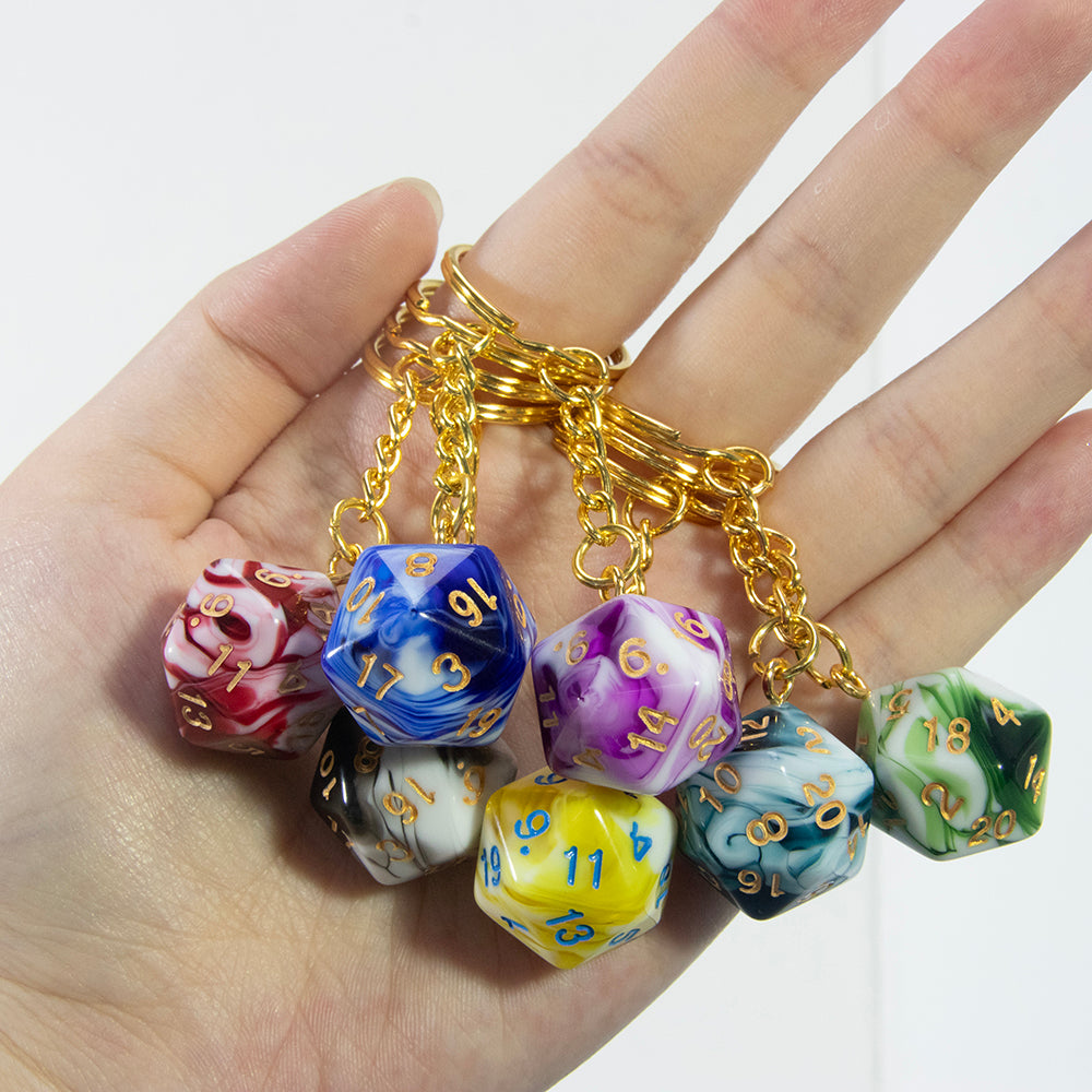 Acrylic Dice Keychains, Dice Key Rings Keyfob for Bag Purse Wallet Cellphone or Car Pendant