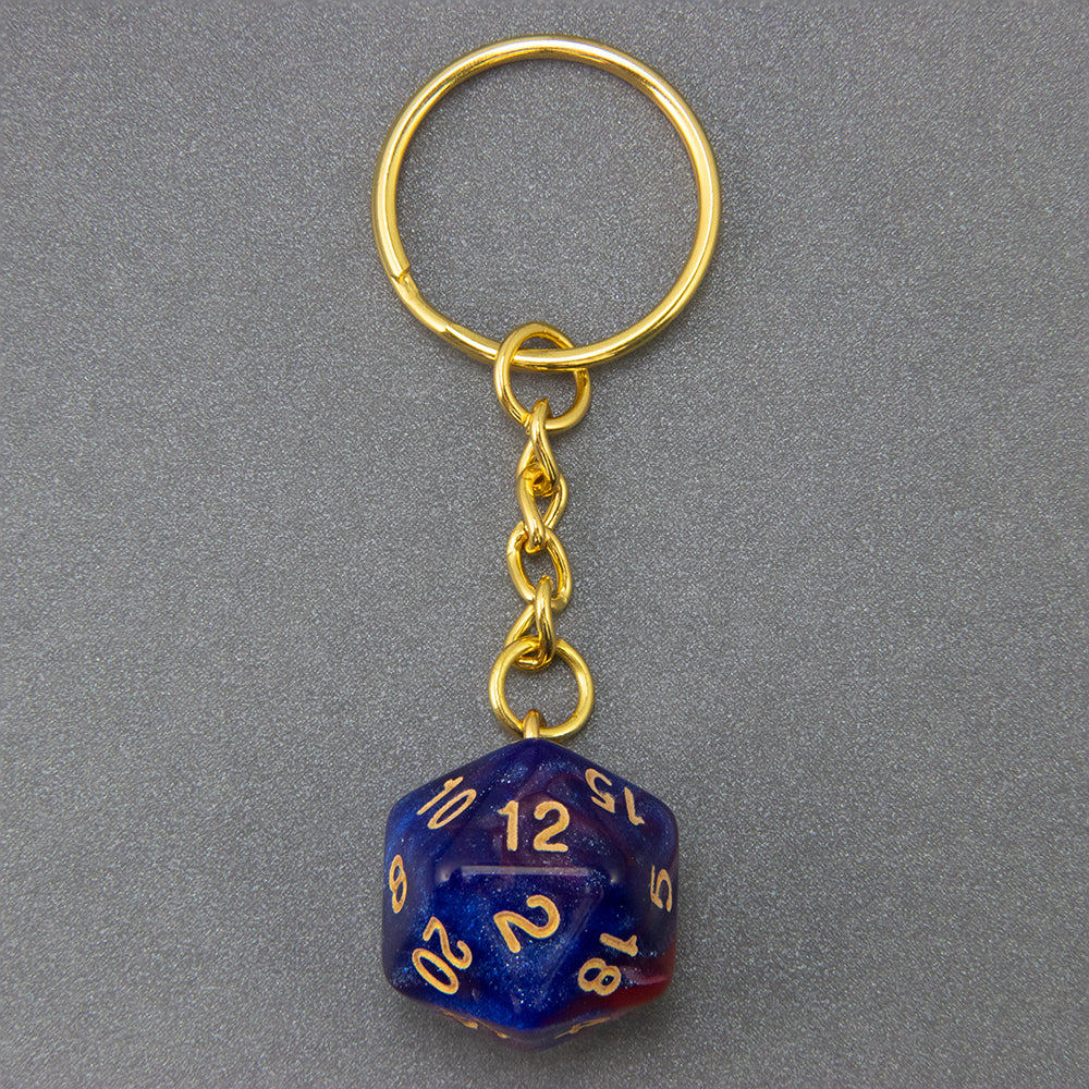 Starry Sky Effect Dice Keychain Fashion Dice Charm Keyring for Pouch Hand Bag Car Pendant